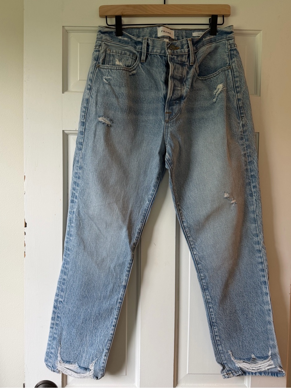 Frame Denim Le Original Light Blue Distressed Boyfriend Jeans